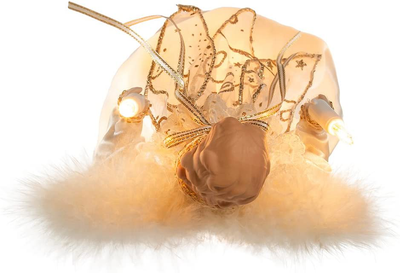 Kurt Adler 10-Light 9-Inch Ivory and Gold Angel Treetop