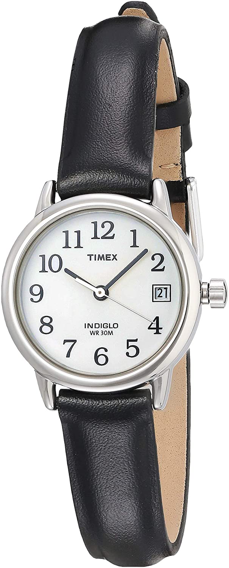 Timex Women'S Indiglo Easy Reader Quartz Analog Leather Strap Watch with Date Feature