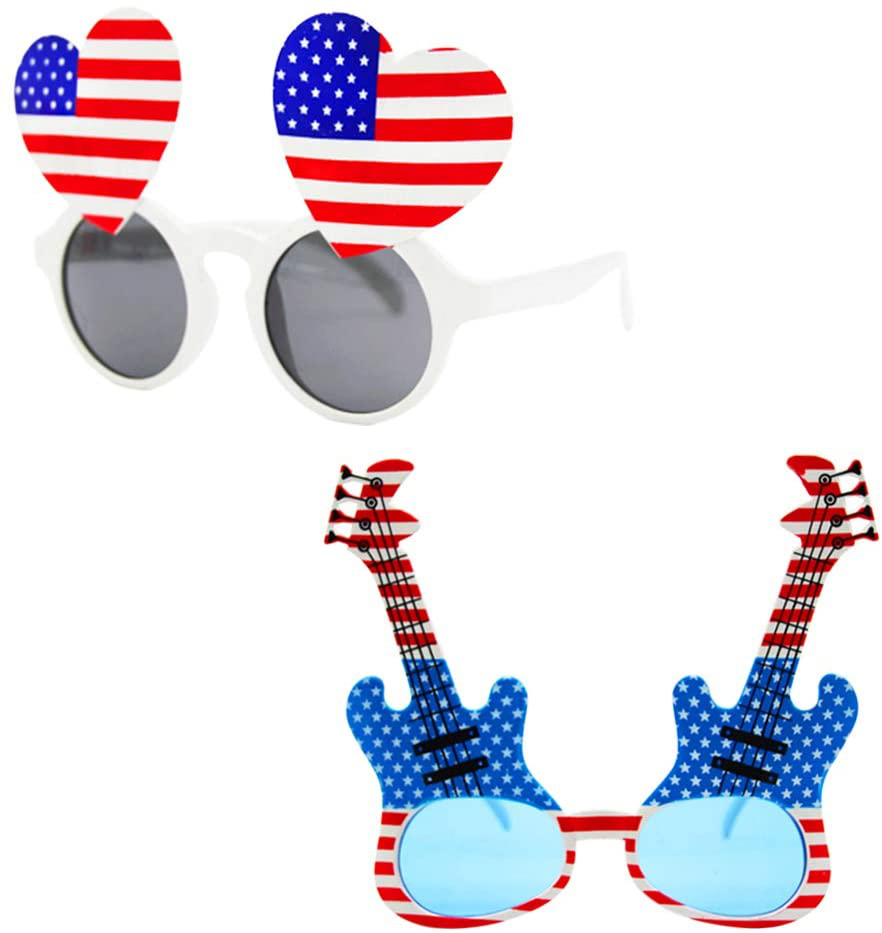 TD.IVES American Flag Glasses USA Patriotic Party Sunglasses Holiday Sunglasses Eyewear for Party Props(6 Pack)