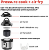 Instant Pot Duo Crisp 11-In-1 Electric Pressure Cooker with Air Fryer Lid, 8 Quart Stainless Steel/Black, Air Fry, Roast, Bake, Dehydrate, Slow Cook, Rice Cooker, Steamer, Sauté