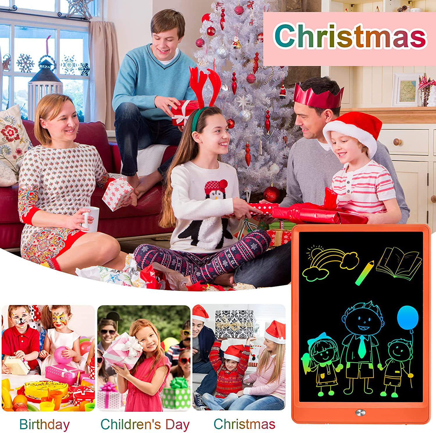 Toys for 3-6 Years Old Girls Boys, Flueston Upgraded LCD Writing Tablet 10 Inch Doodle Board, Electronic Drawing Tablet Drawing Pads, Educational Birthday Gift for 3 4 5 6 7 8 Years Old Kids Toddler