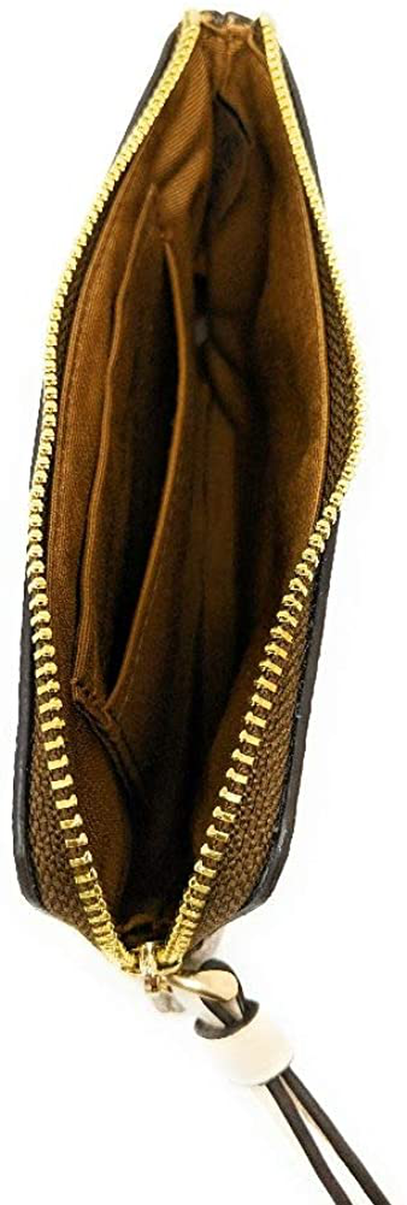 Coach Signature PVC Small Corner Zip Wristlet Khaki Chalk F58035