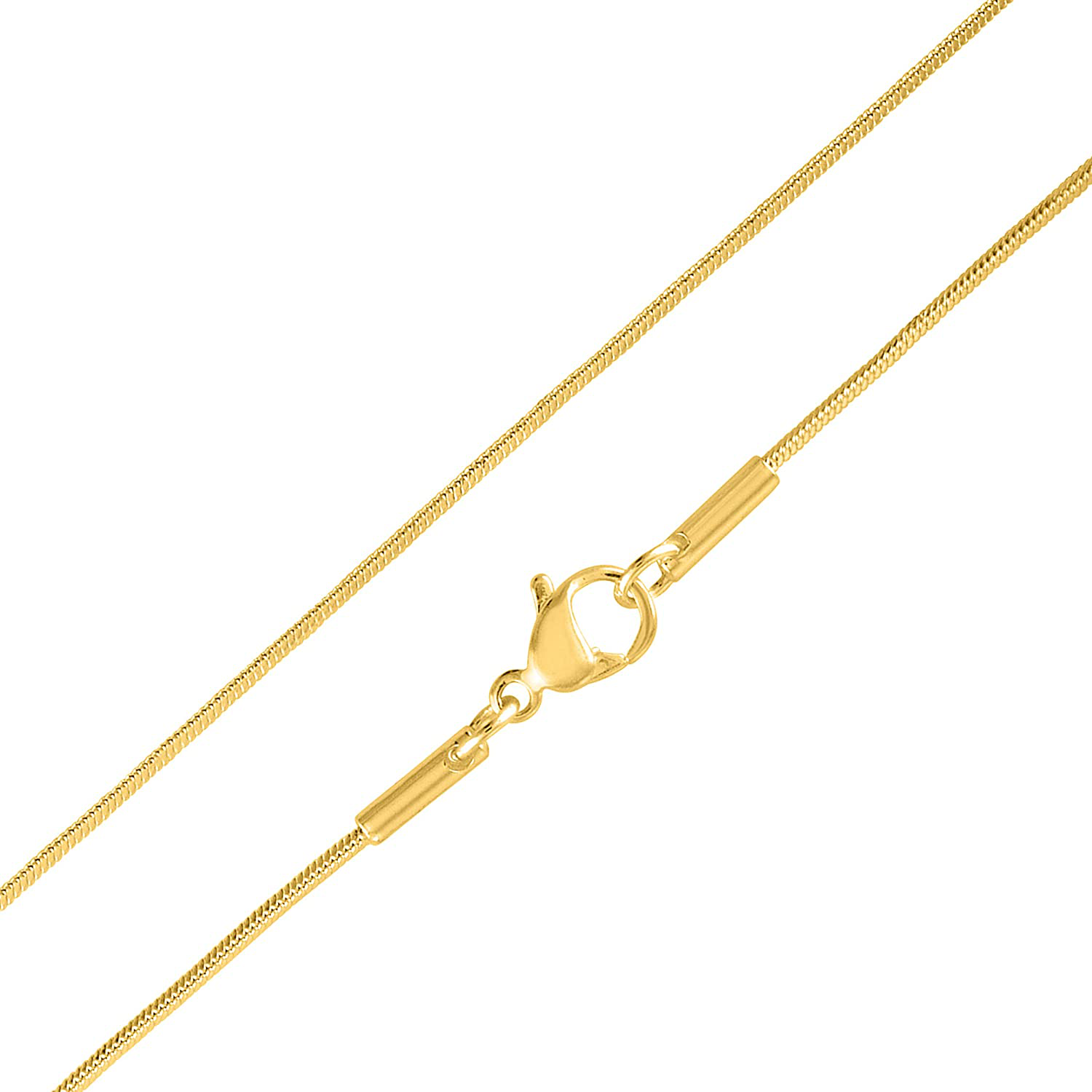 KISPER Gold over Stainless Steel 0.9Mm Thin Snake Chain Necklace