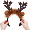 4Pcs Light-Up Christmas Reindeer Headband, Christmas Headbands for Christmas Supplies and Holiday Parties Favors (ONE SIZE FITS ALL)