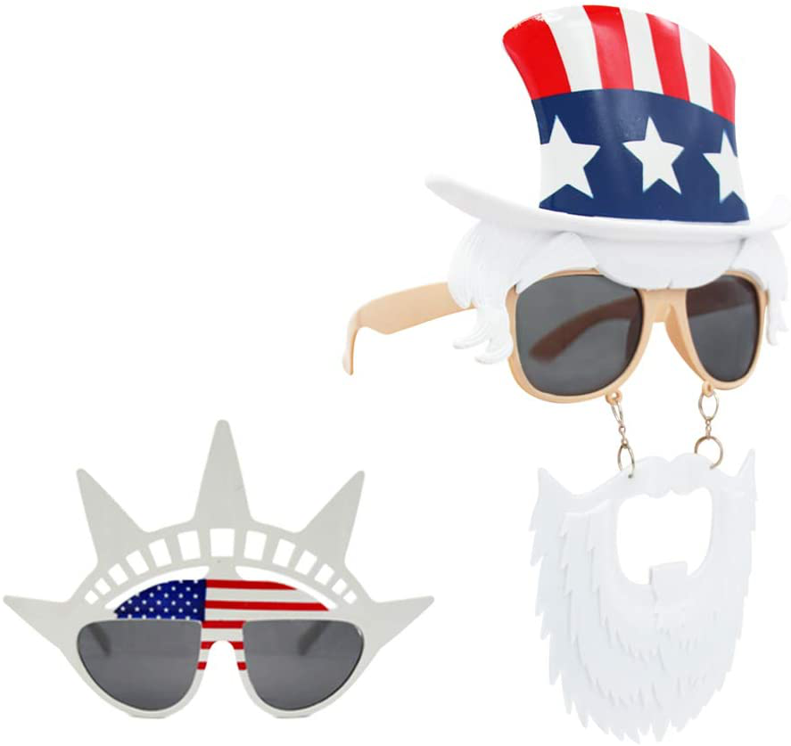 TD.IVES American Flag Glasses USA Patriotic Party Sunglasses Holiday Sunglasses Eyewear for Party Props(6 Pack)