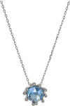 SWAROVSKI Crystal Olive Aqua Blue Crystal Pendant Necklace