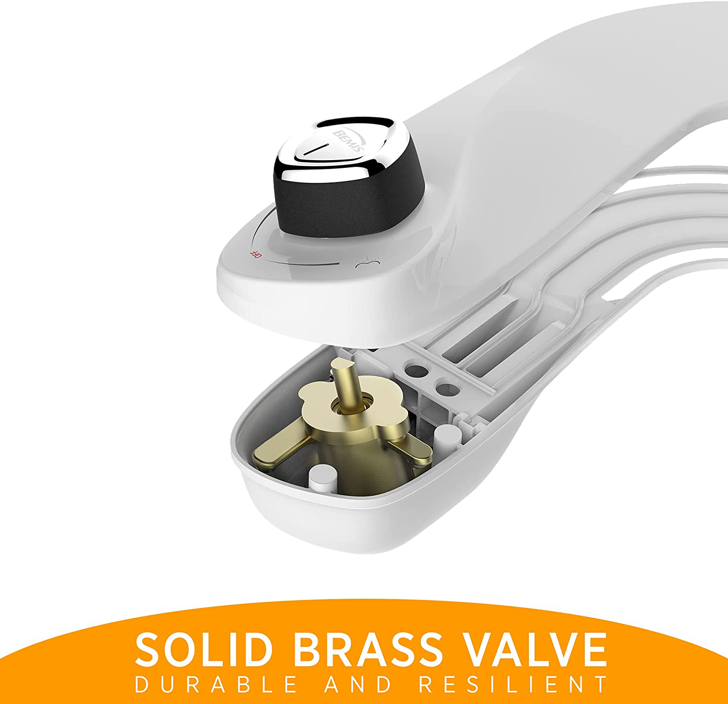 Slimedge Simple Bidet Toilet Attachment in White with Dual Nozzle, Fresh Water Spray, Non Electric, Easy to Install, Brass Inlet and Internal Valve