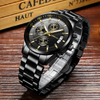 CRRJU Men'S Fashion Stainless Steel Watches Date Waterproof Chronograph Wristwatches,Stainsteel Steel Band Waterproof Watch