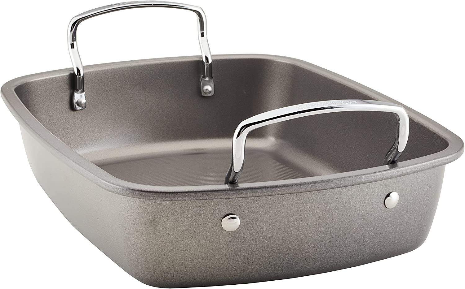 Circulon Nonstick Roasting Pan / Roaster with Rack - 17 Inch X 13 Inch, Gray