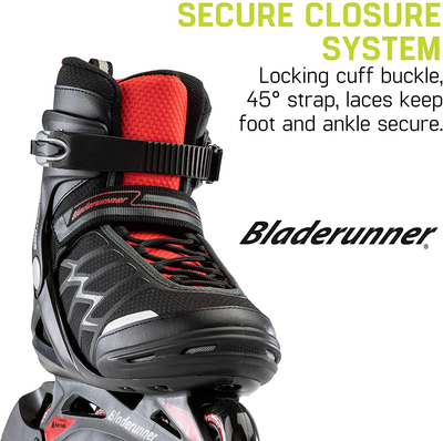 Bladerunner by Rollerblade Advantage Pro XT Men'S Adult Fitness Inline Skate, Black and Red, Inline Skates