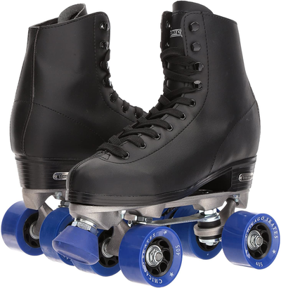 CHICAGO SKATES Men'S Classic Roller Skates - Premium Black Quad Rink Skates