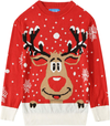 SSLR Youth Big Boys Holiday Santa Clause Knitted Sweater Ugly Christmas Sweater for Kids