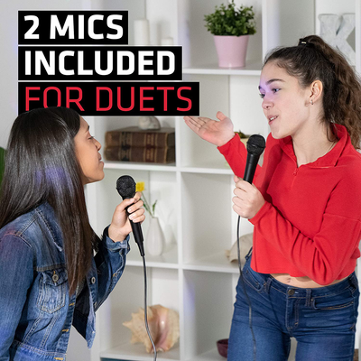 Portable Karaoke Machine - SINGSATION Star Burst - System Comes W/ 2 Mics, Room-Filling Light Show, Retro Light Panel & Works via Bluetooth - No Cds Required - Youtube Your Favorite Karaoke Songs