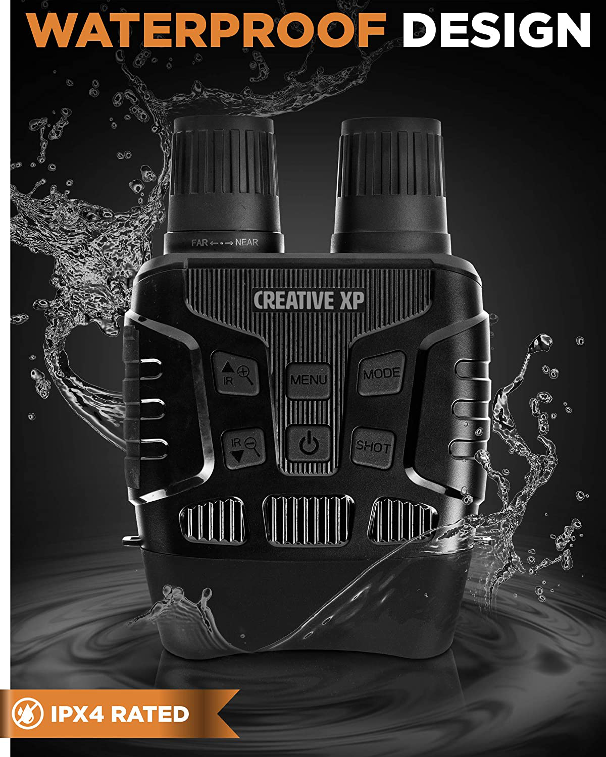 CREATIVE XP Digital Night Vision Binoculars for 100% Darkness - save Photos & Videos with Audio – 4X35 Mm Infrared Spy Gear for Hunting & Surveillance – Large Screen, 1000Ft Viewing Range & 32GB Card