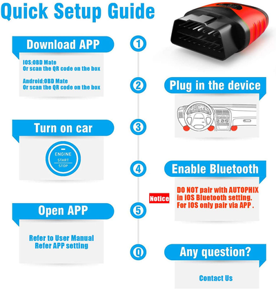 AUTOPHIX 3210 Bluetooth OBD2 Scanner Enhanced Universal Car Diagnostic Scanner for Iphone, Ipad & Android, Fault Code Reader plus Battery Tester Exclusive App for Quality-Newest Generation
