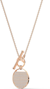 Swarovski Women'S Ginger T Bar Necklace with White Crystals in a Rose-Gold Tone Plated Setting