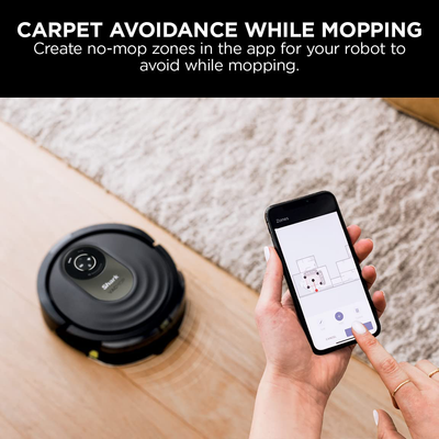 Shark AV2001WD AI VACMOP 2-In-1 Robot Vacuum and Mop with Self-Cleaning Brushroll, LIDAR Navigation, Home Mapping, Perfect for Pet Hair, Works with Alexa, Wi-Fi Black/Brass