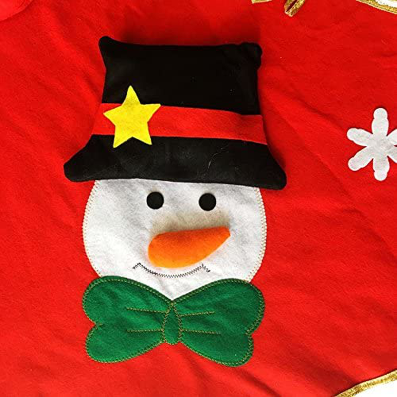Amerzam Christmas Tree Skirt Mat Christmas Holiday Party Decoration (RED)