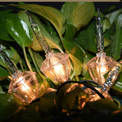 Romasaty Christmas Bubble Lights, 7 Clear Bulbs with Silver Glitter for Christmas Tree Holiday Lighting, Green Wire