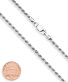 Miabella Solid 925 Sterling Silver Italian 2Mm, 3Mm Diamond-Cut Braided Rope Chain Necklace for Men Women Made in Italy 16, 18, 20, 22, 24, 26, 28, 30 Inch