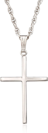 Ross-Simons Men'S Sterling Silver Classic Cross Pendant Necklace. 22 Inches