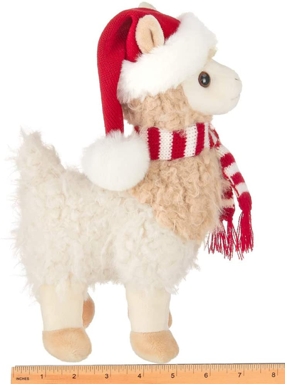 Bearington Holly Llama Plush Holiday Llama Stuffed Animal, 10 Inches