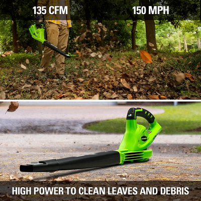 Greenworks 40V (150 MPH) Cordless Leaf Blower, 2.0Ah Battery and Charger Included 24252