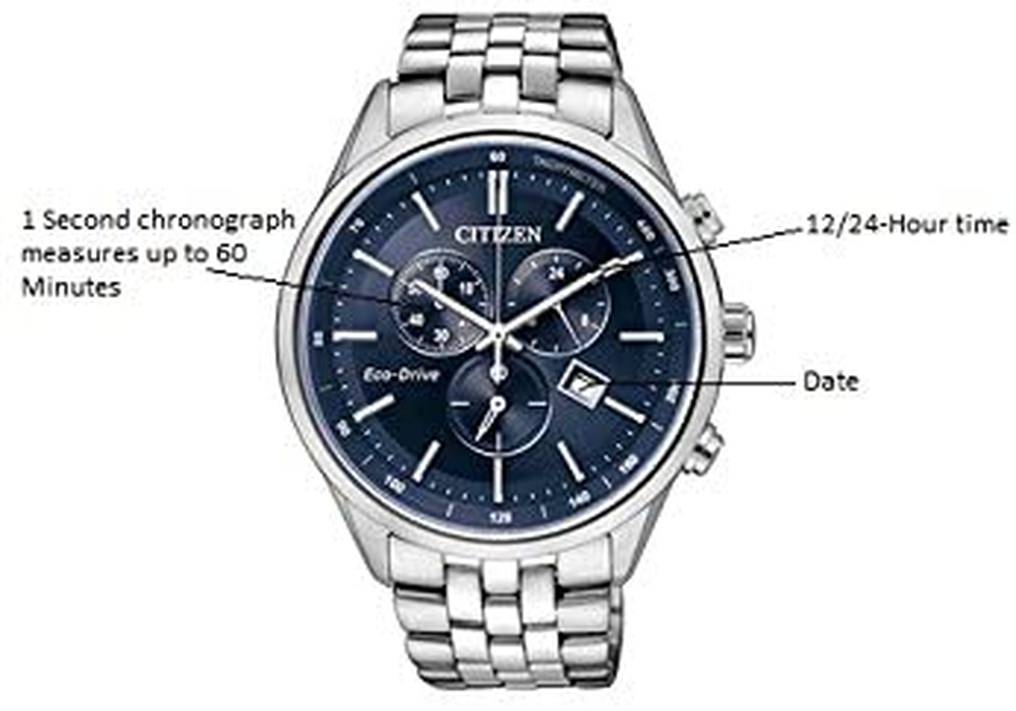 Citizen Eco-Drive Corso Quartz Men'S Watch, Stainless Steel, Classic, Silver-Tone (Model: AT2141-52L)