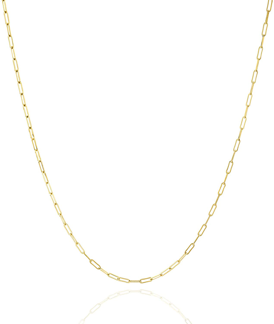Jewelry Atelier Gold Chain Necklace Collection - 14K Solid Yellow Gold Filled Paper Clip Link Chain Necklaces for Women and Men with Different Sizes (2.0Mm, 2.5Mm)