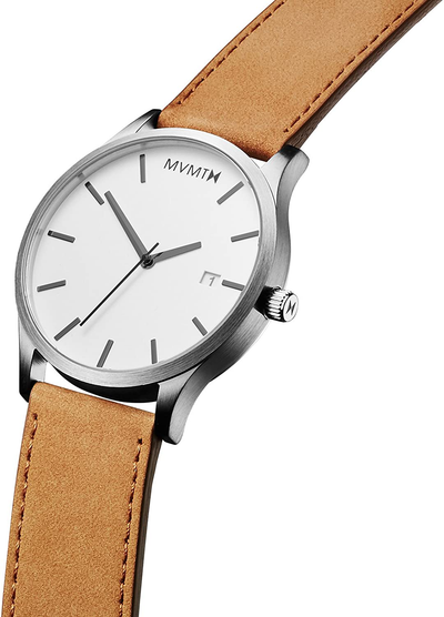 MVMT Classic Mens Watch, 45MM | Leather Band, Minimalist Watch, Analog with Date