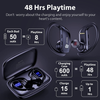 Wireless Earbuds Bluetooth Headphones 48Hrs Play Back Sport Earphones with LED Display Over-Ear Buds with Earhooks Built-In Mic Headset for Workout Black BMANI-VEAT00L