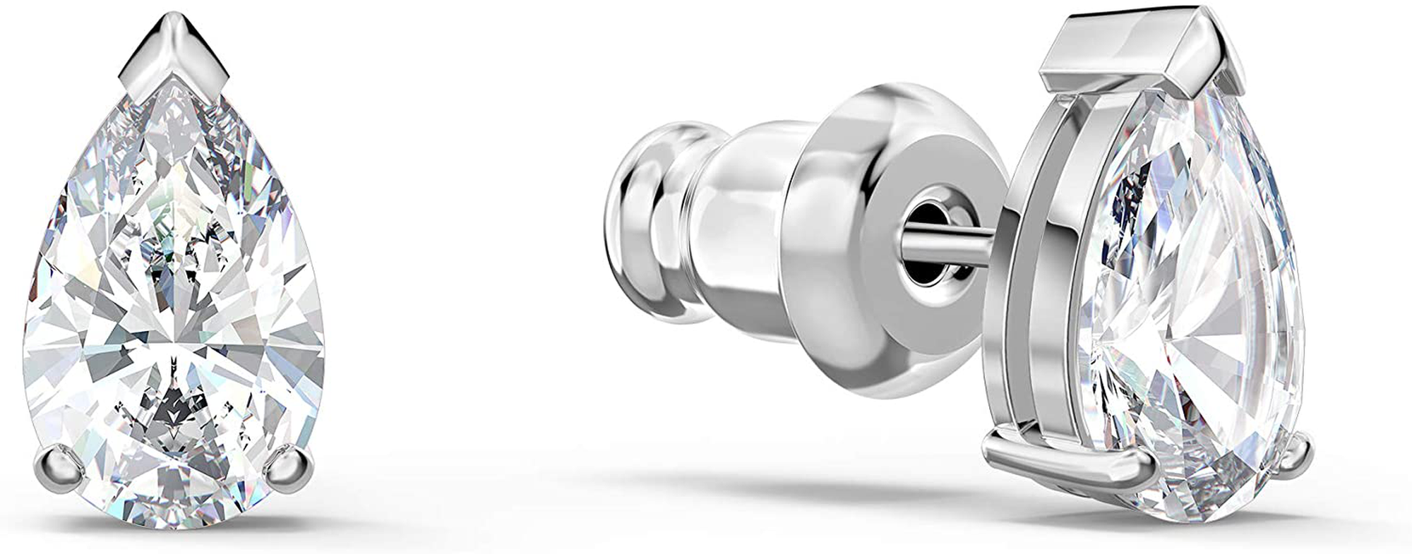 SWAROVSKI Women'S Attract Pear Jewelry Collection, Rhodium Finish, Clear Crystals