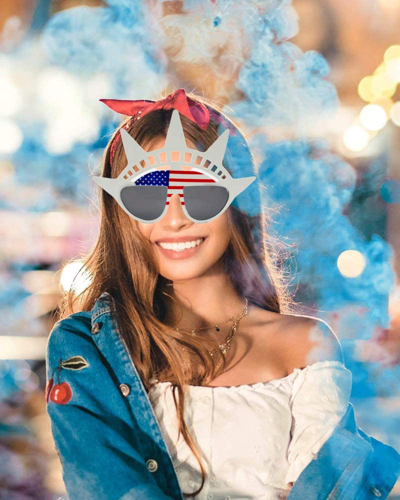 TD.IVES American Flag Glasses USA Patriotic Party Sunglasses Holiday Sunglasses Eyewear for Party Props(6 Pack)
