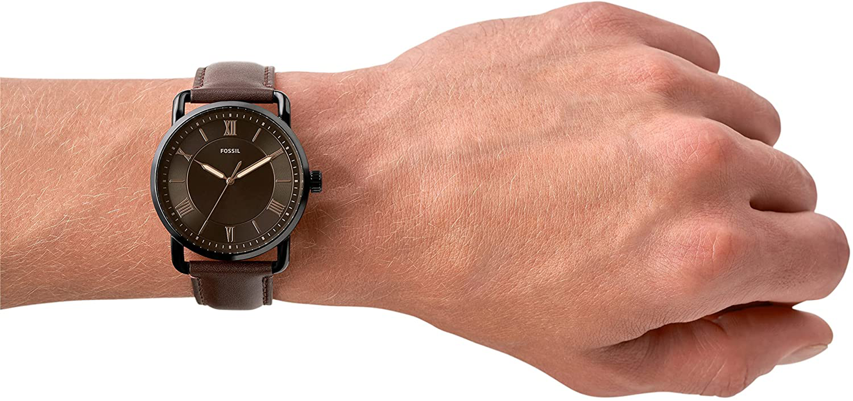 Fossil Men'S Copeland Stainless Steel Quartz Watch with Leather Strap