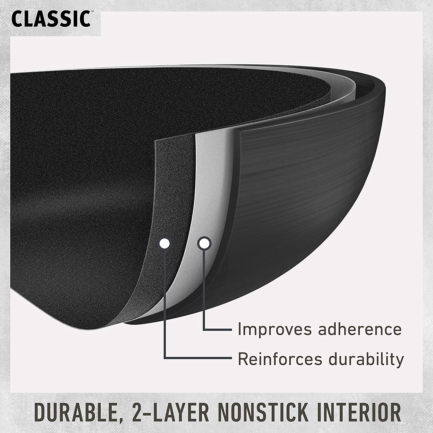 Calphalon 2 Piece Classic Nonstick Frying Pan Set, Grey