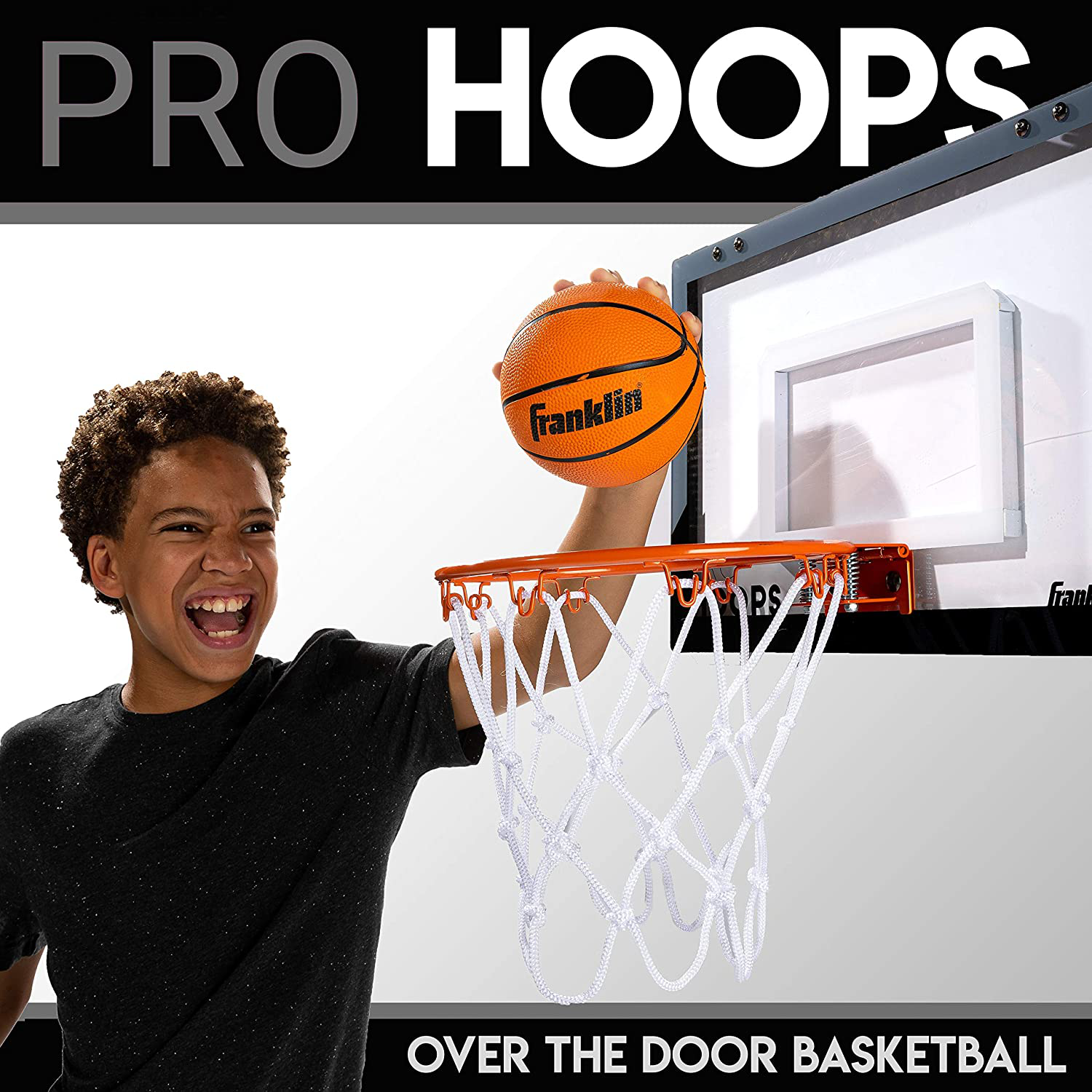 Franklin Sports over the Door Basketball Hoop - Slam Dunk Approved - Shatter Resistant - Accessories Included