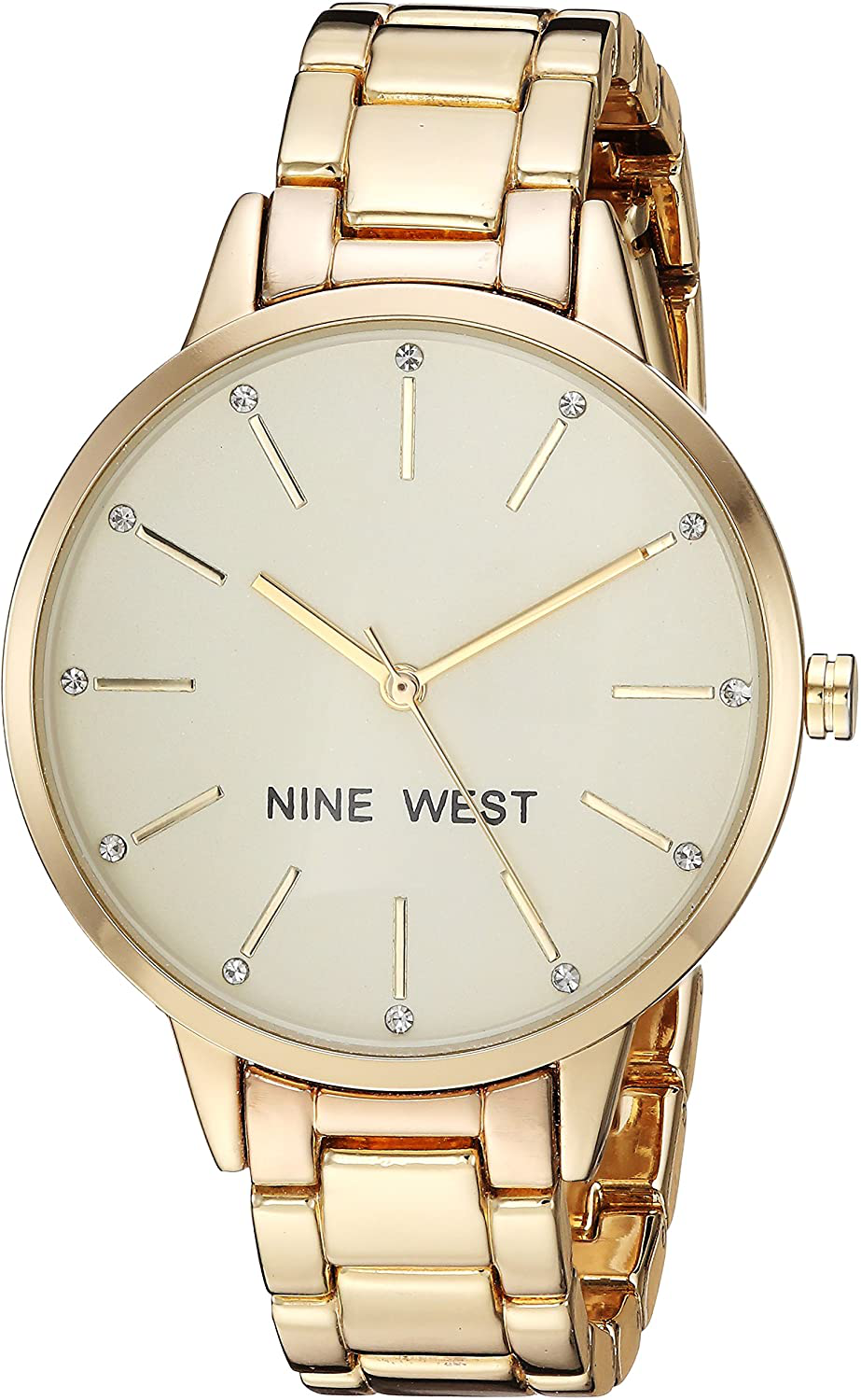 Nine West Women'S Crystal Accented Bracelet Watch