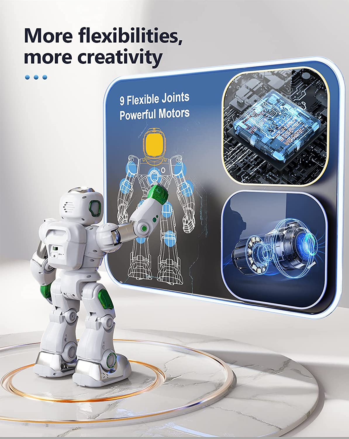 Ruko Large Smart Robot Toys for Kids, RC Robot Carle with Voice and App Control, Gifts for 4-9 Years Old Boys and Girls, Programmable and Interactive with Gravity Sensoring