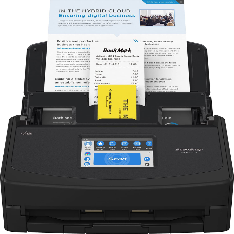 Fujitsu Scansnap Ix1600 Versatile Cloud Enabled Document Scanner for Mac or PC, Black