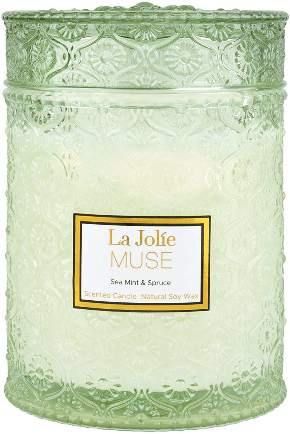 Sea Mint & Spruce Scented Candle, Large Jar Candle Gift, Candle Gift for Holiday, Wood Wick Candle, 19.4 Oz