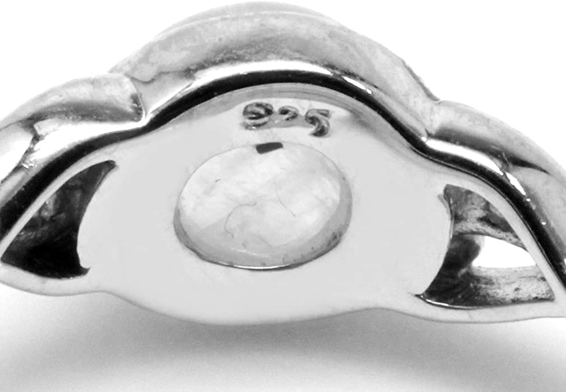 Silvershake 7Mm Natural Moonstone 925 Sterling Silver Victorian Style Solitaire Ring
