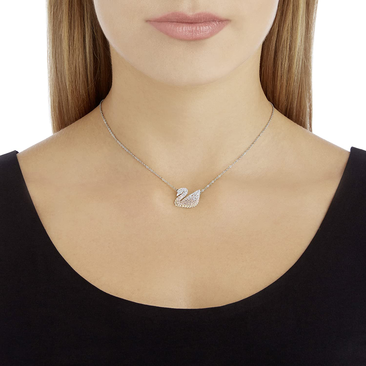 SWAROVSKI Women'S Iconic Swan Crystal Jewelry Collection, Rhodium Finish