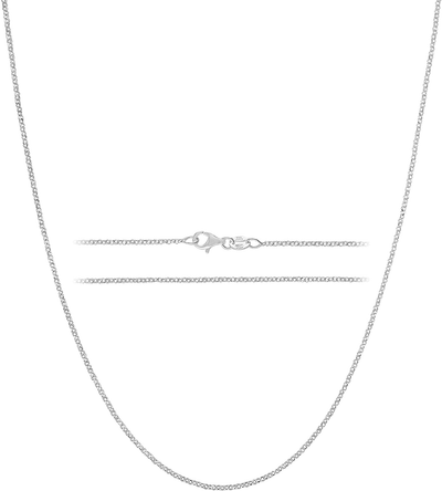 KISPER 925 Sterling Silver 1.6Mm Diamond Cut Cable Link Chain Necklace Made in Italy