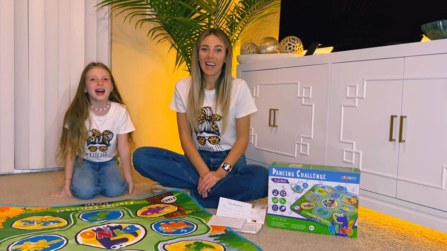 Dance Mat, Electronic Musical Dancing Toys for 3-10 Year Old Girls, Dinosaur Touch Floor Mat Toy W/ 5 Game Modes, Built-In AV Music - Christmas Birthday Gifts for 3 4 5 6 7 8-10 Years Old Girls