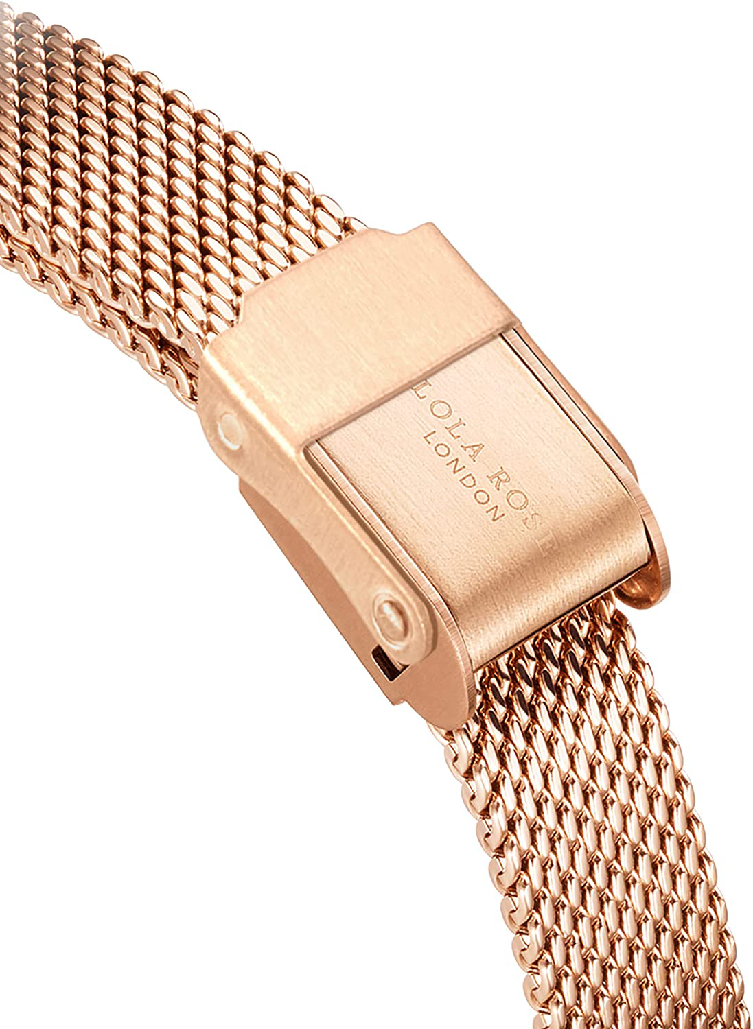 Lola Rose Women'S Blue Sandstone Watch with Rose Gold Tone Milanese Steel Band