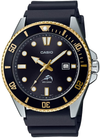 Casio Men'S Diver Inspired Stainless Steel Quartz Watch with Resin Strap, Black, 25.6 (Model: MDV106G-1AV)