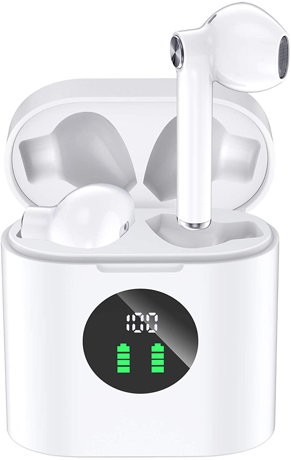 MIFA True Wireless Earbuds, TWS Bluetooth Headphones Stereo Sound Earphones, 30H Playtime Wireless Charging Case & Power Display, Sweat Proof Dual Bluetooth 5.0 Headset with Built-In Mic for Sports