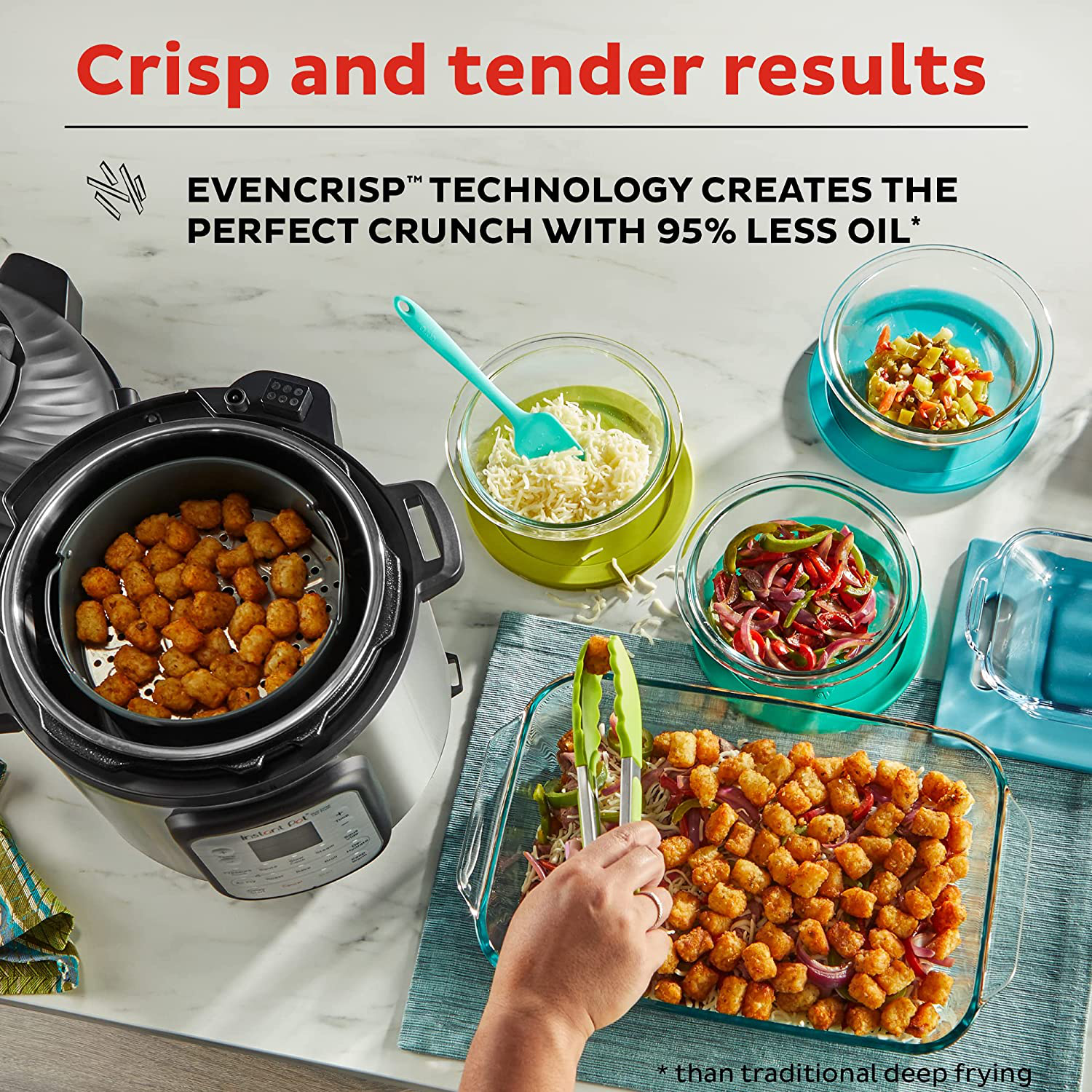 Instant Pot Duo Crisp 11-In-1 Electric Pressure Cooker with Air Fryer Lid, 8 Quart Stainless Steel/Black, Air Fry, Roast, Bake, Dehydrate, Slow Cook, Rice Cooker, Steamer, Sauté