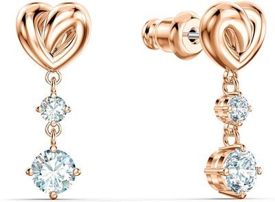 SWAROVSKI Women'S Lifelong Heart Crystal Jewelry Collection, Rose Gold Tone & Rhodium Finish