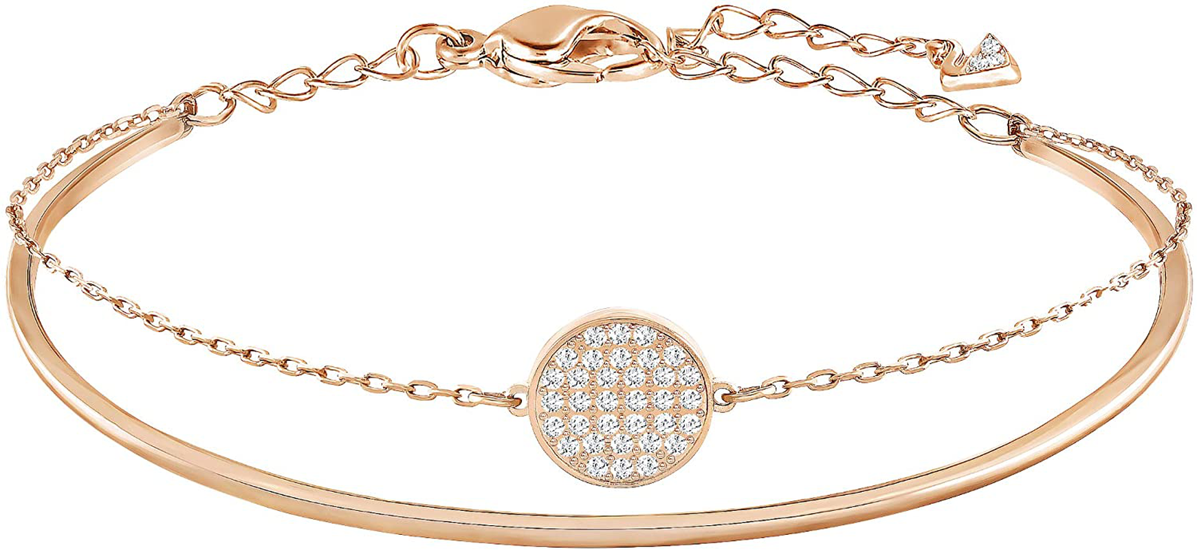 Swarovski Ginger Women'S Bangle with White Crystals in a Rose-Gold Tone Plated Setting